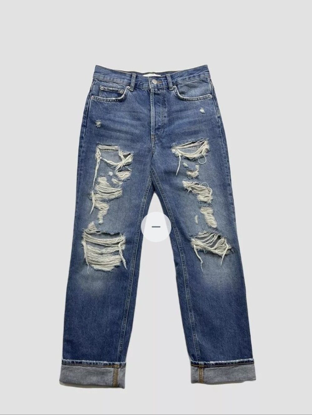 Zara Blue Distressed Relaxed Women's Jeans